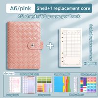 1 Set Solid Color School Pu Leather Preppy Style Notebook sku image 12