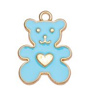 10 Pcs/package Cute Bear Alloy Enamel Plating Pendant Jewelry Accessories sku image 2