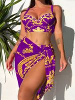 Mujeres Elegante Estilo Moderno Color Sólido Juego De 2 Piezas Bikinis Traje De Baño sku image 8