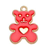 10 Pcs/package Cute Bear Alloy Enamel Plating Pendant Jewelry Accessories sku image 4