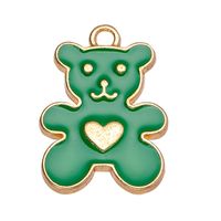 10 Pcs/package Cute Bear Alloy Enamel Plating Pendant Jewelry Accessories sku image 3
