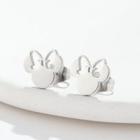 1 Pair Fashion Heart Shape Smiley Face Wings Stainless Steel Plating Hollow Out Ear Studs sku image 3