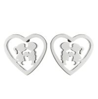 1 Pair Simple Style Heart Shape Stainless Steel Plating Earrings main image 3