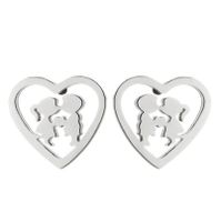 1 Pair Simple Style Heart Shape Stainless Steel Plating Earrings sku image 1
