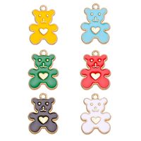 10 Pcs/package Cute Bear Alloy Enamel Plating Pendant Jewelry Accessories main image 3