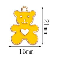 10 Pcs/package Cute Bear Alloy Enamel Plating Pendant Jewelry Accessories main image 2