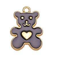 10 Pcs/package Cute Bear Alloy Enamel Plating Pendant Jewelry Accessories sku image 5