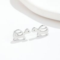 1 Pair Fashion Heart Shape Smiley Face Wings Stainless Steel Plating Hollow Out Ear Studs sku image 5