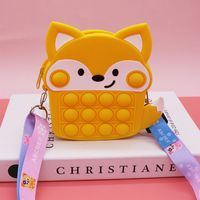 Kid's Silica Gel Animal Cute Zipper Crossbody Bag sku image 3