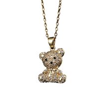 Cartoon Style Bear Copper Inlay Zircon Pendant Necklace main image 5