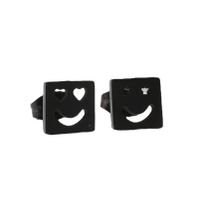 1 Pair Fashion Heart Shape Smiley Face Wings Stainless Steel Plating Hollow Out Ear Studs main image 2