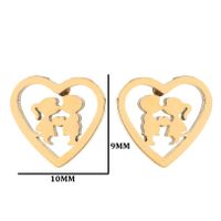 1 Pair Simple Style Heart Shape Stainless Steel Plating Earrings sku image 6