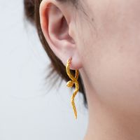 1 Pair Cool Style Snake Plating 304 Stainless Steel 18K Gold Plated Earrings main image 5