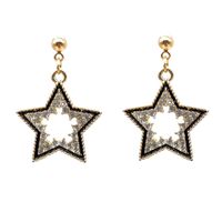 1 Pair Elegant Star Heart Shape Flower Alloy Plating Women's Drop Earrings sku image 6