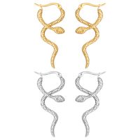1 Pair Cool Style Snake Plating 304 Stainless Steel 18K Gold Plated Earrings main image 1