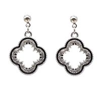 1 Pair Elegant Star Heart Shape Flower Alloy Plating Women's Drop Earrings sku image 1