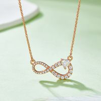 Simple Style Infinity Sterling Silver Moissanite Rose Gold Plated Silver Plated Pendant Necklace main image 3