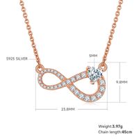 Simple Style Infinity Sterling Silver Moissanite Rose Gold Plated Silver Plated Pendant Necklace sku image 1