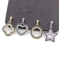 1 Pair Elegant Star Heart Shape Flower Alloy Plating Women's Drop Earrings main image 2