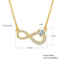 Simple Style Infinity Sterling Silver Moissanite Rose Gold Plated Silver Plated Pendant Necklace sku image 2