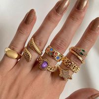 Fashion Square Star Snake Metal Plating Women's Rings main image 1