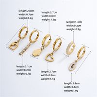 1 Set 3 Pairs Simple Style Classic Style Solid Color Plating Inlay 304 Stainless Steel Zircon Drop Earrings sku image 3