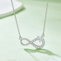 Simple Style Infinity Sterling Silver Moissanite Rose Gold Plated Silver Plated Pendant Necklace main image 2