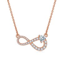 Simple Style Infinity Sterling Silver Moissanite Rose Gold Plated Silver Plated Pendant Necklace main image 7