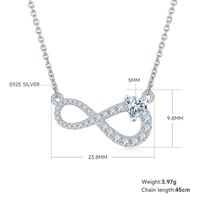 Simple Style Infinity Sterling Silver Moissanite Rose Gold Plated Silver Plated Pendant Necklace sku image 3