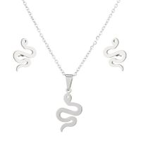Simple Style Snake Stainless Steel Plating Women's Earrings Necklace sku image 1