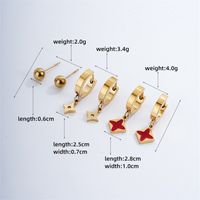 1 Set 3 Pairs Simple Style Classic Style Solid Color Plating Inlay 304 Stainless Steel Zircon Drop Earrings sku image 4