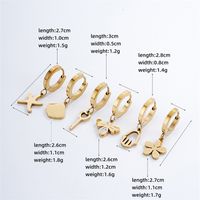 1 Set 3 Pairs Simple Style Classic Style Solid Color Plating Inlay 304 Stainless Steel Zircon Drop Earrings sku image 1
