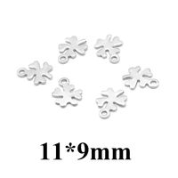100 Pcs/package Simple Style Four Leaf Clover Heart Shape Dragonfly Stainless Steel Plating Pendant Jewelry Accessories sku image 8