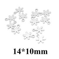 100 Pcs/package Simple Style Four Leaf Clover Heart Shape Dragonfly Stainless Steel Plating Pendant Jewelry Accessories sku image 10