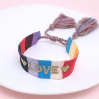 Ethnic Style Letter Stripe Rhombus Polyester Embroidery Braid Unisex Bracelets sku image 34