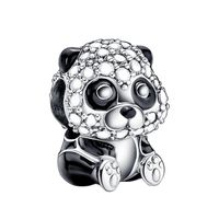 1 Pieza Moda Dibujos Animados Panda Flor Aleación Esmalte Enchapado Embutido Diamantes De Imitación Accesorios De Joyería sku image 5
