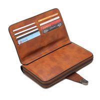 Men's Solid Color Pu Leather Zipper Small Wallets sku image 3