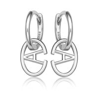 1 Pair Ig Style Simple Style Letter Oval Plating Sterling Silver 18k Gold Plated White Gold Plated Earrings sku image 2