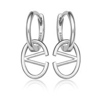 1 Pair Ig Style Simple Style Letter Oval Plating Sterling Silver 18k Gold Plated White Gold Plated Earrings sku image 8