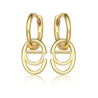 1 Pair Ig Style Simple Style Letter Oval Plating Sterling Silver 18k Gold Plated White Gold Plated Earrings sku image 5