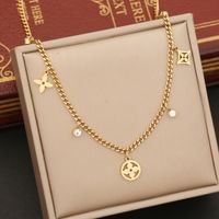 Fashion Heart Shape Flower Butterfly Stainless Steel Plating Hollow Out Inlay Zircon Necklace main image 4