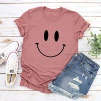 Women's T-shirt Short Sleeve T-Shirts Printing Casual Smiley Face main image 2