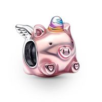 5 PCS/Package Hole 4~4.9mm Alloy Zircon Cartoon Heart Shape Polished Beads main image 3