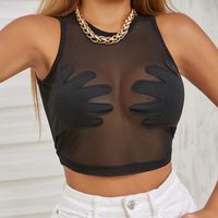 Women's Tank Top Tank Tops See-through Sexy Hand Solid Color main image 4