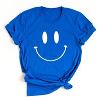 Women's T-shirt Short Sleeve T-Shirts Printing Casual Smiley Face main image 5