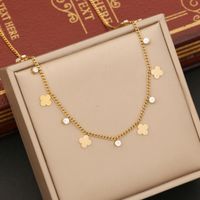Fashion Heart Shape Flower Butterfly Stainless Steel Plating Hollow Out Inlay Zircon Necklace main image 3