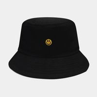Women's Simple Style Smiley Face Solid Color Embroidery Wide Eaves Bucket Hat sku image 1