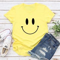 Women's T-shirt Short Sleeve T-Shirts Printing Casual Smiley Face main image 1
