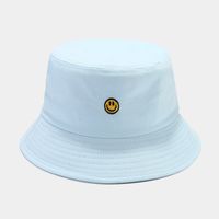 Women's Simple Style Smiley Face Solid Color Embroidery Wide Eaves Bucket Hat sku image 5