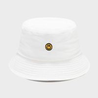 Women's Simple Style Smiley Face Solid Color Embroidery Wide Eaves Bucket Hat sku image 2